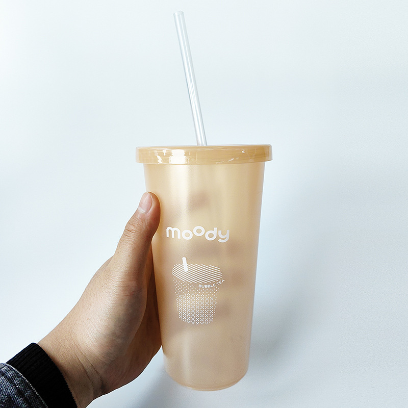 Directo de fábrica 24oz taza de paja de una sola capa de publicidad creativa taza de agua regalo promocional 680ml helado PP taza de plástico