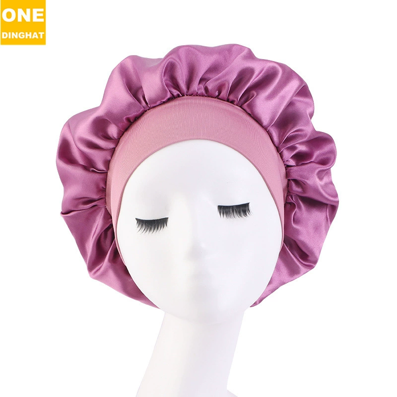 Sleeping Hat TJM-301 — Wide-Edge High-Elastic Ladies Hair Care Cap, Satin-Look, 56–58 cm