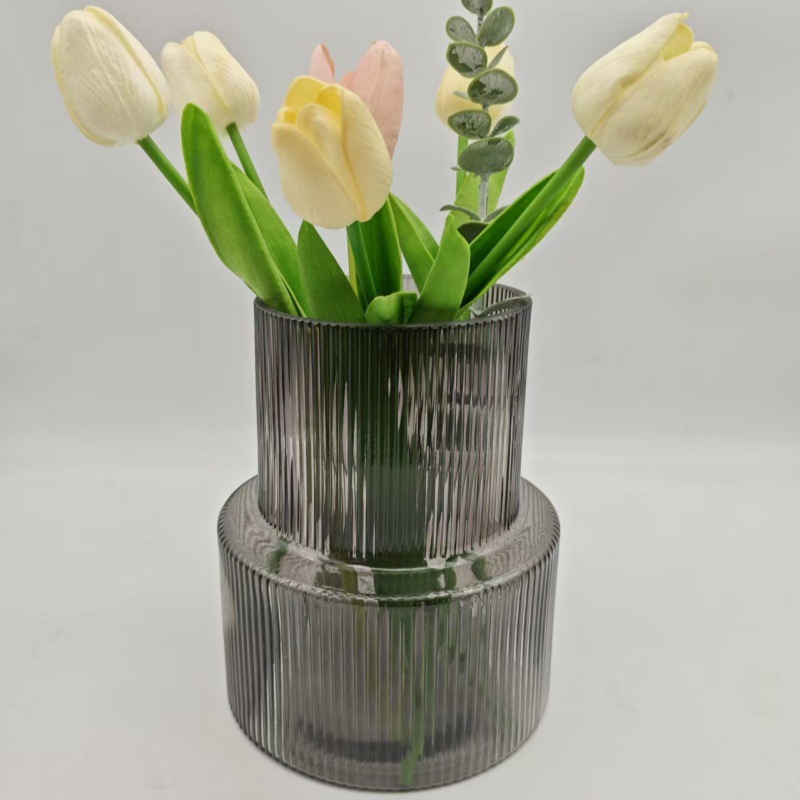 Vaso de vidrio transparente creativo simple europeo de alto nivel de flores hidropónicas decorativas de escritorio de la sala de estar