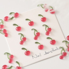 夏日小樱桃美甲饰品甜美少女心立体穿戴甲耳钉发夹配饰配件