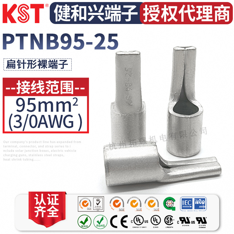 KST健和兴PTNB95-25扁型端头德标DIN46230插针K.S端子UL RoHS认证