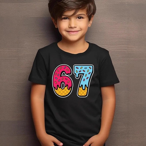 2026 New Christmas Children's Fine Combed Cotton 67 Short Sleeve Girls' T-Shirts Children's Apparel Boys' Short Sleeve