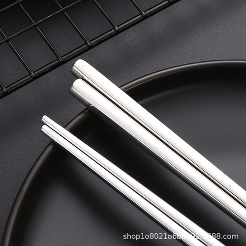 304 stainless steel chopsticks, non-slip, heat-insulated, full-square chopsticks, household, student canteen, Chinese chopsticks, hotel restaurant public chopsticks