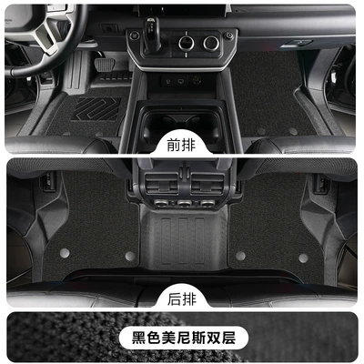 Modelə uyğun ayaqaltı: Floor Mats with Threshold Protection, Tpe - land-rover-defenderdefender-imported-110fuel-version-tpe-foot-pad-black-menis