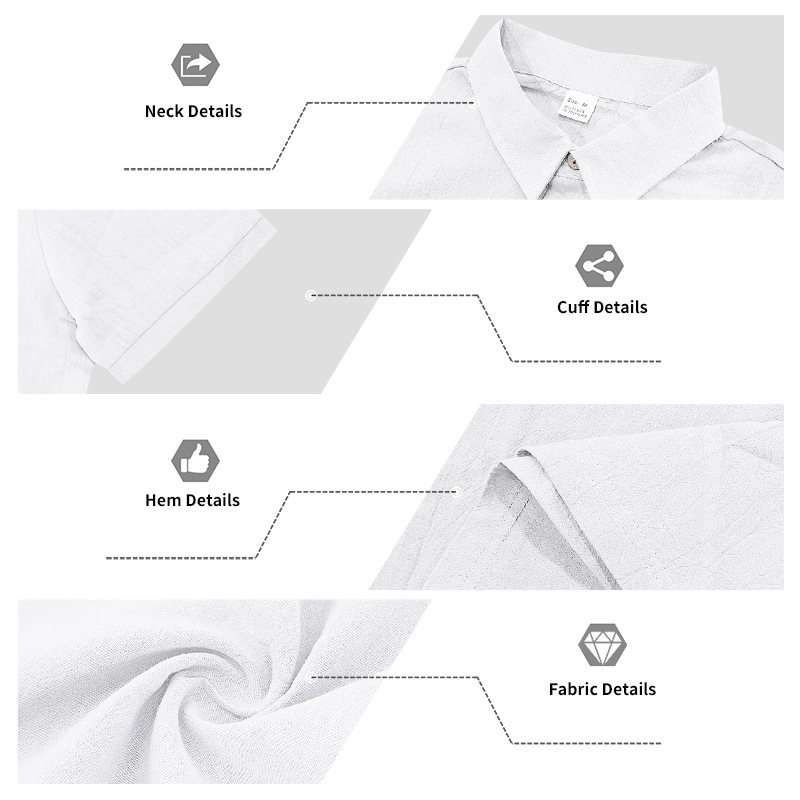 Ensemble polo et short de plage décontractés en lin, style américain, pour homme, idéal pour l'été, les vacances et les trajets quotidiens. Grandes tailles disponibles. Coupe ample. Polo à revers simple et coupe simple._voghion.com