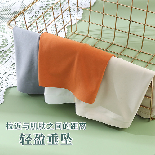 Ice silk boxer seamless underwear for women, pure cotton crotch, mid-waist, four-corner safety pants, safe and anti-exposure, summer thin style