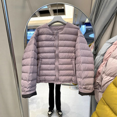2025冬新款羽绒服短款文艺国风女士宽松圆领休闲百搭轻薄保暖外套
