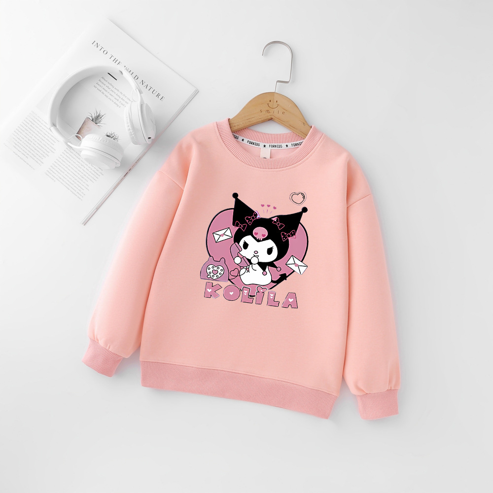 Kuromi cartoon children's sweatshirt 2023 autumn new style girls long-sleeved tops loose Korean style girls' clothes trendy