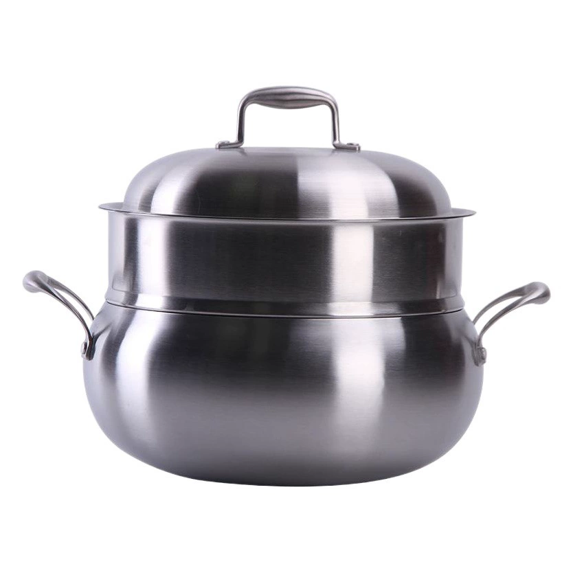 Прямые поставки с фабрики из нержавеющей стали с двойным ухом яблочный горшок многофункциональный бытовой Пароварка композитный многослойный нижний Подарочный горшок оптом