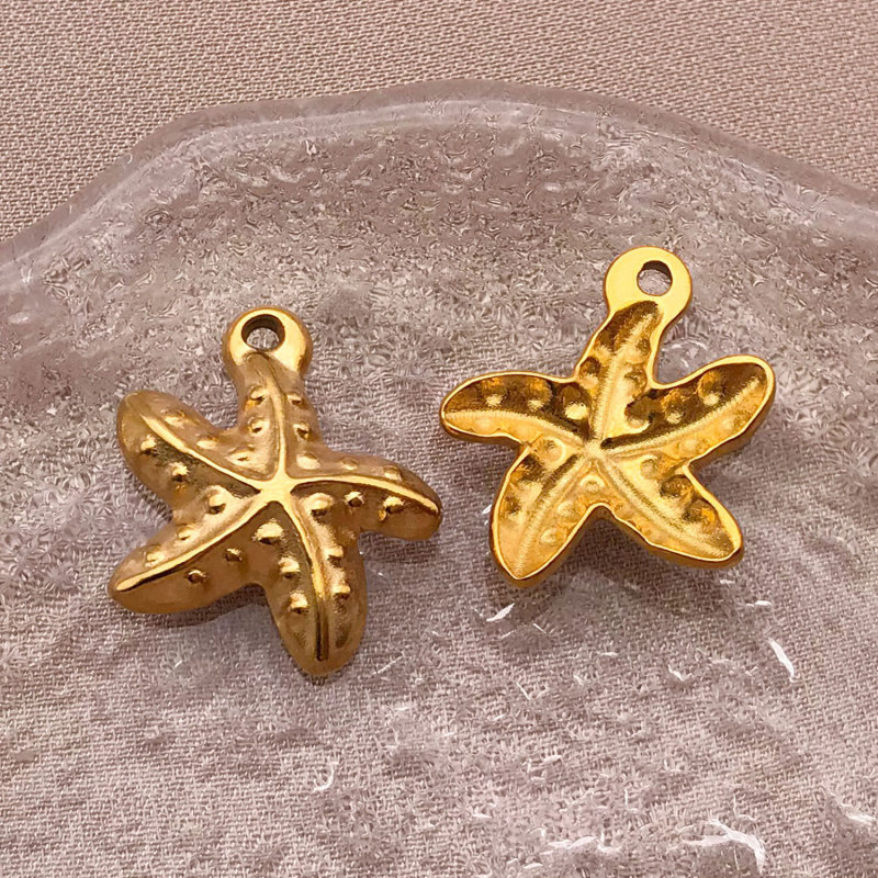 电镀金色不锈钢吊坠海洋系列海螺海星小挂件diy手链项链饰品配件|undefined