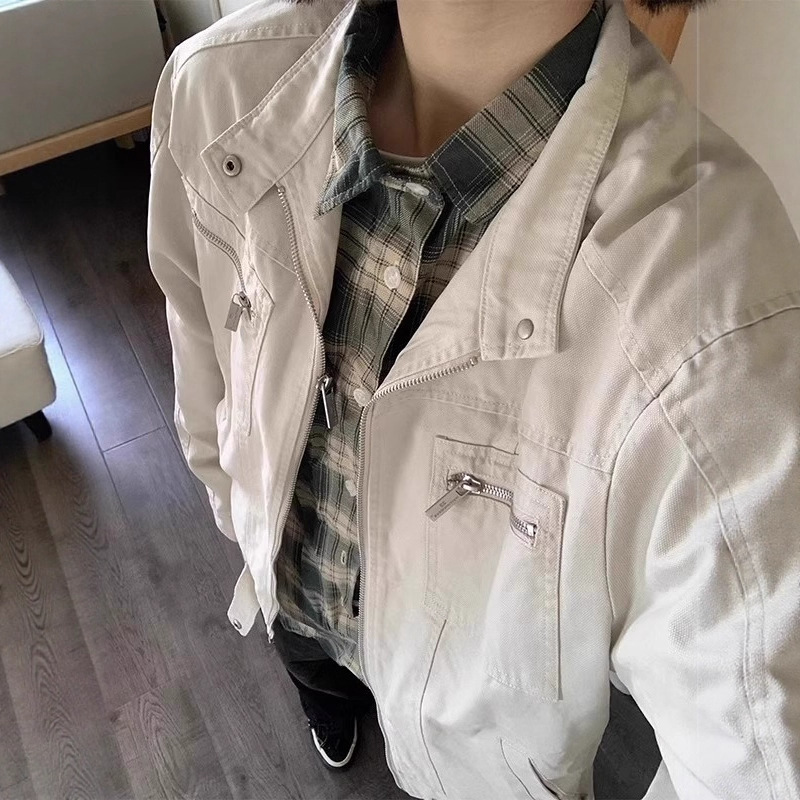 American Retro Harrington Washed Canvas Jacket Men's 2025 New Spring Ins Loose Stand-Up Collar Work Jacket American Retro Harrington Washed Canvas Jacket Men's 2025 New Spring Ins Loose Stand-Up Collar Work Jacket