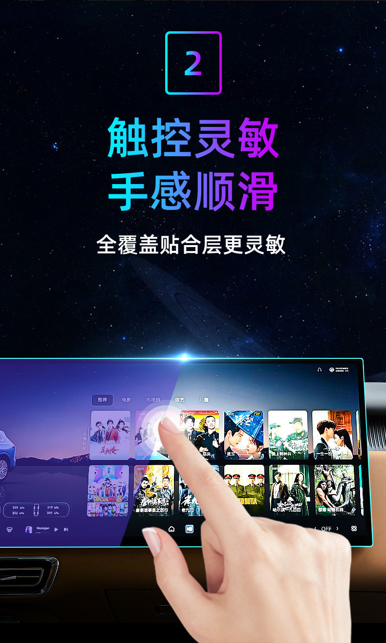 Suitable for 26 models of Xingtu EX7 central control tempered film, car navigation screen protector, display screen protective film, dashboard