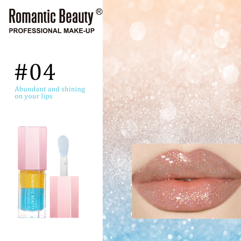 Gloss labial transfronterizo de dos colores, esmalte labial