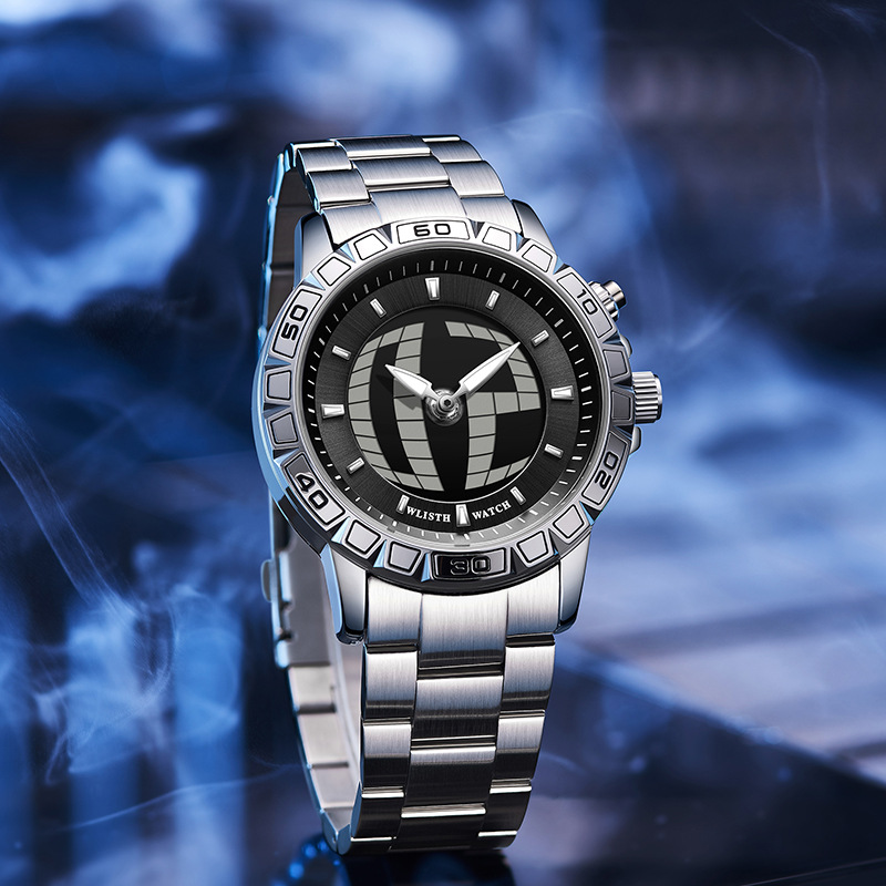 Trendy Retro Digital Dynamic Countdown Dual Display High-End Watch Dual Movement Fashion Men's Watch Cross-Border