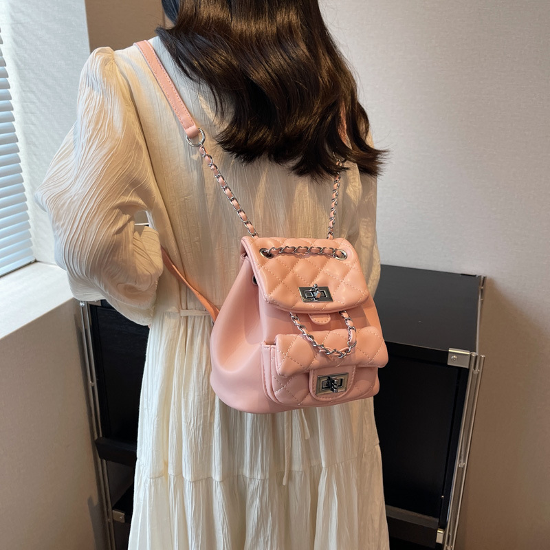 New Lingge Embroidered Double Shoulder Bag for Women's New Popular Versatile Chain Small Backpack Fashion Travel Bag_voghion.com