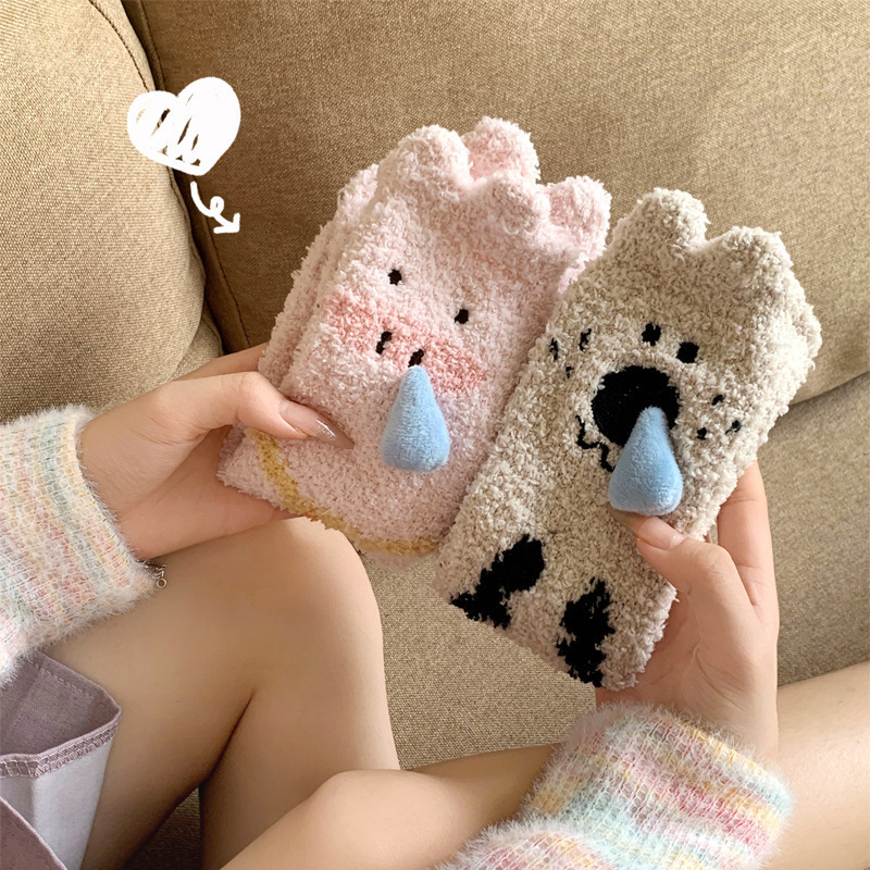 Non-Shedding Coral Fleece Socks for Women, Mid-Calf, Thickened, Warm Sleep Maternity Socks, Autumn Home Floor Socks, Cute for Girls Non-Shedding Coral Fleece Socks for Women, Mid-Calf, Thickened, Warm Sleep Maternity Socks, Autumn Home Floor Socks, Cute for Girls