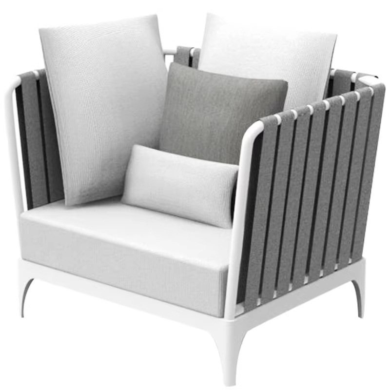 Sofá de ocio al aire libre silla respaldada sala de estar patio villa al aire libre balcón sofá de藤as combinación de muebles sofá de cinta