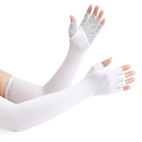Outdoor half-finger gloves, summer thin sun protection cycling gloves, ice silk non-slip fishing sleeves