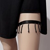 Sexy black crystal, chain, metal leg strap, accessory, European style, punk style