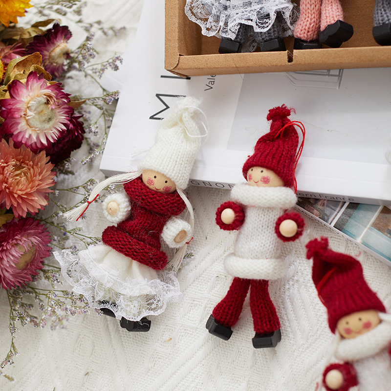 Niña de Navidad hombre viejo muñeco de nieve colgantes niños regalos en caja de Navidad árbol de Navidad colgantes colgantes