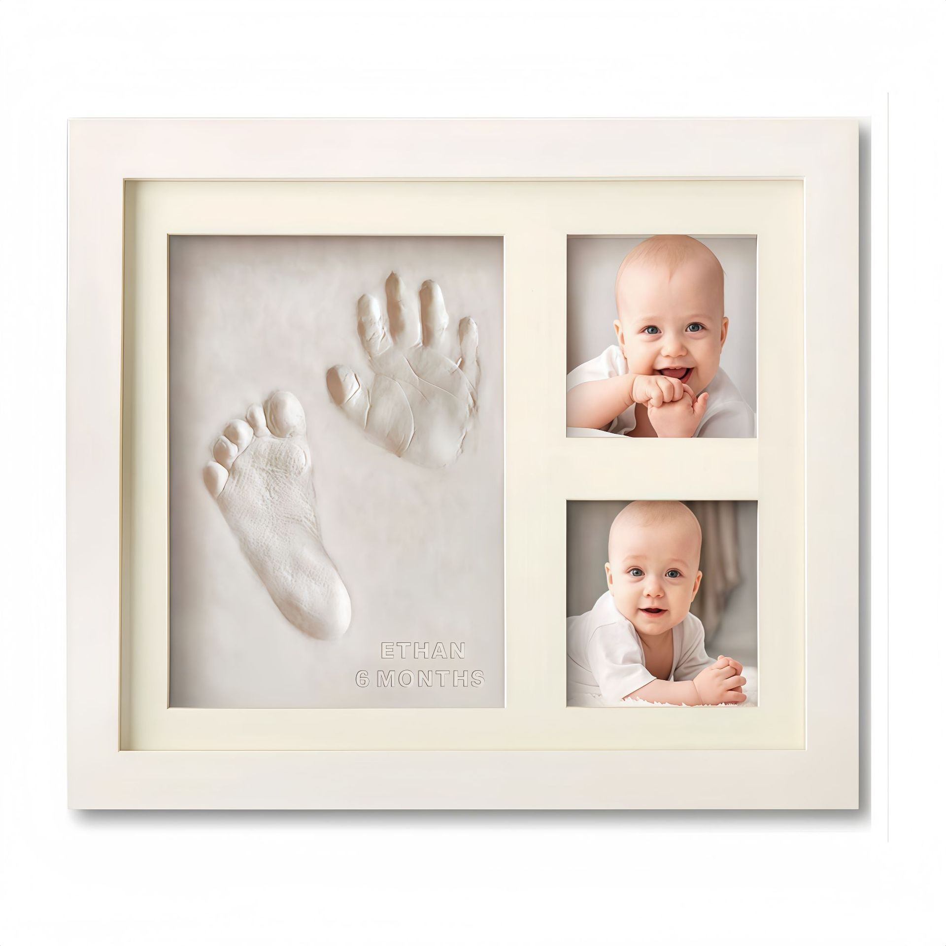 Cross-Border DIY Pet Paw Print Photo Frame Wholesale Baby Ink Pad Photo Frame Baby One-Year-Old Footprint Commemorative Gift Set