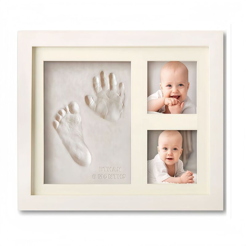 Cross-Border DIY Pet Paw Print Photo Frame Wholesale Baby Ink Pad Photo Frame Baby One-Year-Old Footprint Commemorative Gift Set