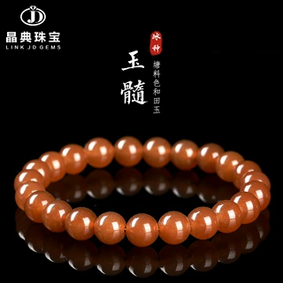 精工打磨塘料和田玉髓手链温润凝脂质感圆珠手串直播爆款国风饰品