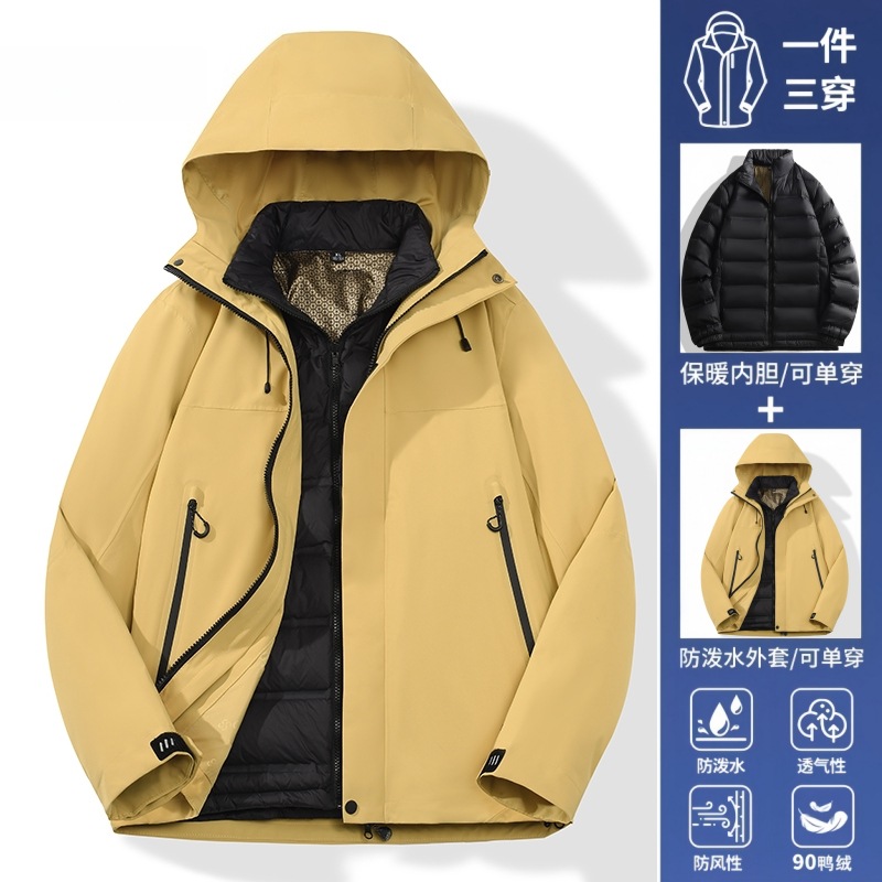 Chaquetas de montañismo y para actividades al aire libre para hombre y mujer, cortavientos e impermeables, conjunto de dos piezas 3 en 1, ropa de trabajo personalizada según normas nacionales. image 23
