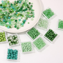 玻璃綠色透明實色圓珠水晶珠車輪珠竹節手工diy手串手鏈項鏈飾品