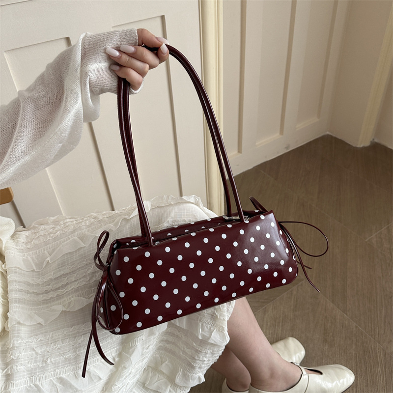 This Year's Trendy Sweet Style Small Square Handbag for Women, 2026 Summer New Model, Bowknot Polka Dot Shoulder Bag, Underarm Bag This Year's Trendy Sweet Style Small Square Handbag for Women, 2026 Summer New Model, Bowknot Polka Dot Shoulder Bag, Underarm Bag