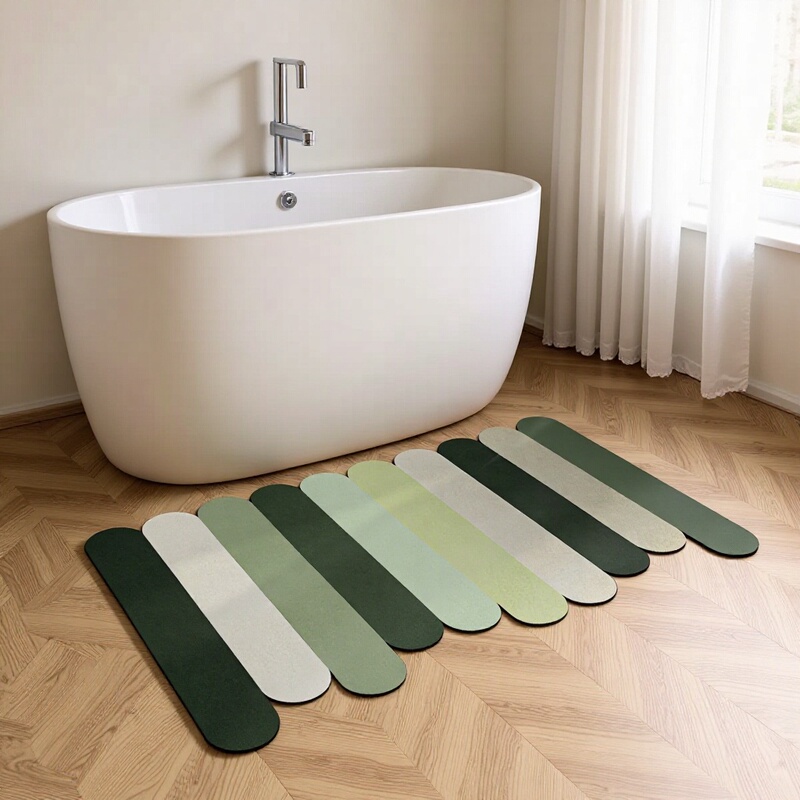 Bathroom Absorbent Fresh-Style Irregular Piano Key-Shaped Diatomaceous Earth Floor Mat Non-Slip for Home Entrance