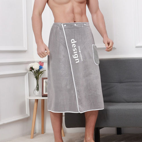Coral velvet bath towel for men, can be worn or wrapped, adult soft large size, student Korean version personalized wrap towel, cross-border e-commerce