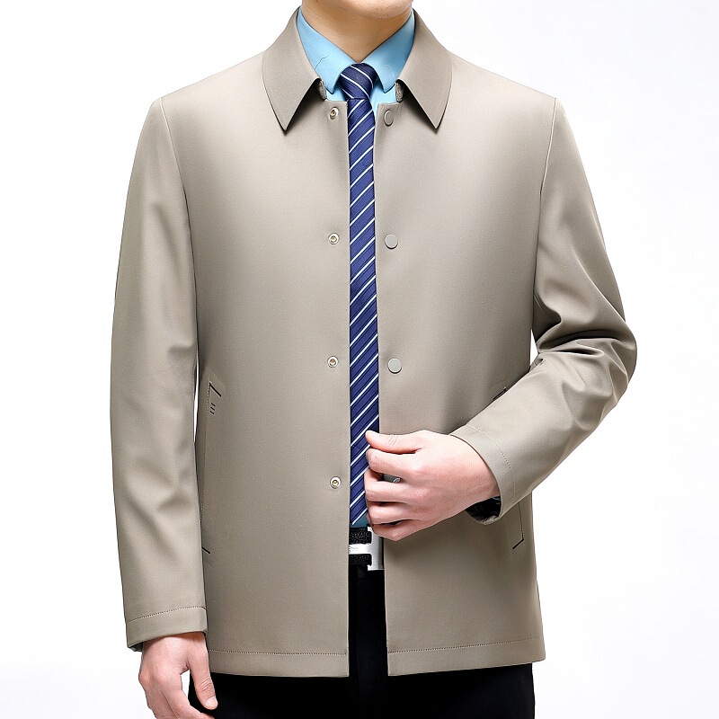 Brand Men's Jacket Autumn New High-End Casual Lapel Business Jacket Big Brand Solid Color Simple Draped Jacket