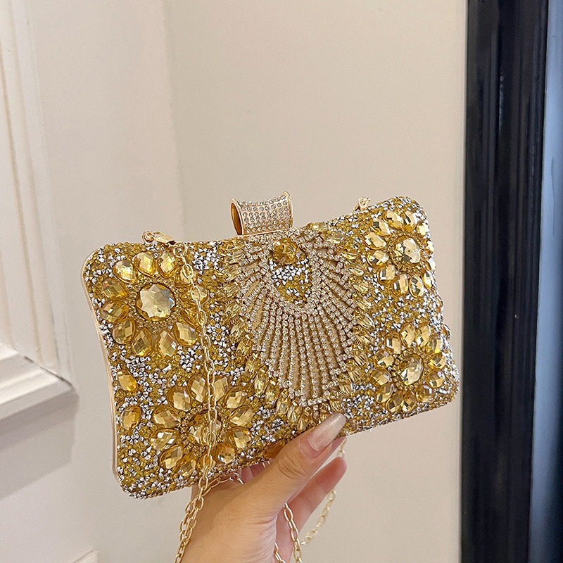 Women's Bag Cross-border 2024 European and American Fashion Rhinestone Dinner Bag Full Diamond New Style Women's Bag Cross-border 2024 European and American Fashion Rhinestone Dinner Bag Full Diamond New Style