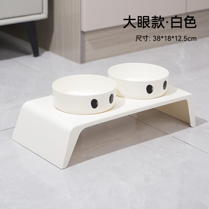 Tazón para mascotas Tazón para gatos anti-volcado Tazón para gatos Protector de cuello para gatos Tazón para perros Tazón doble de acero inoxidable Tazón para perros nuevo transfronterizo al por mayor