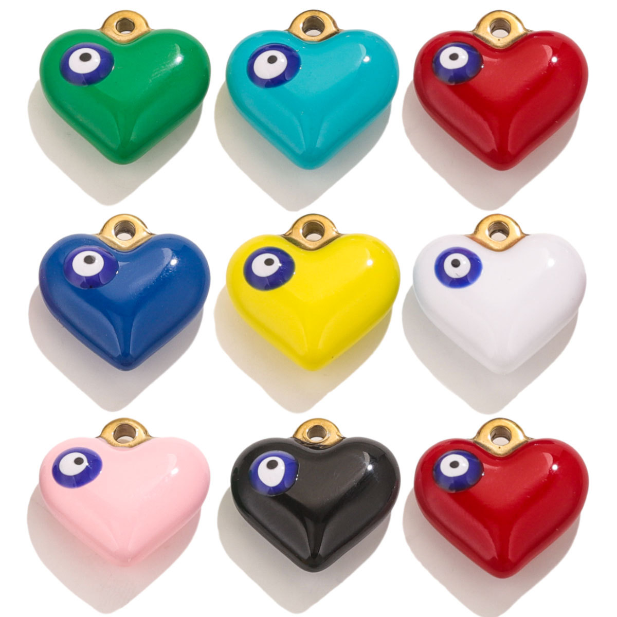 28g Weight PVD Coated Gold Plating Process 5 PCS/Package 304 Stainless Steel PVD Coated Real Gold Plated Heart Shape Pendant DIY Jewelry Accessories