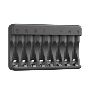 8-Slot Led Light Display Charger Suitable for Aa5/Aaa7 Battery 1.2V Nickel-Metal Hydride Battery Charger
