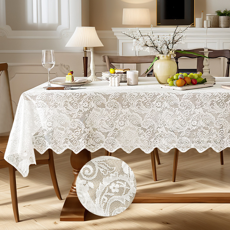 Francés sólido Jacquard hojas de otoño rectangular encaje comedor toallas de mesa antideslizante a prueba de polvo