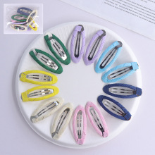 广东加厚椭圆绕布BB夹儿童发饰头花韩版蝴蝶结三折粉色包头厂家