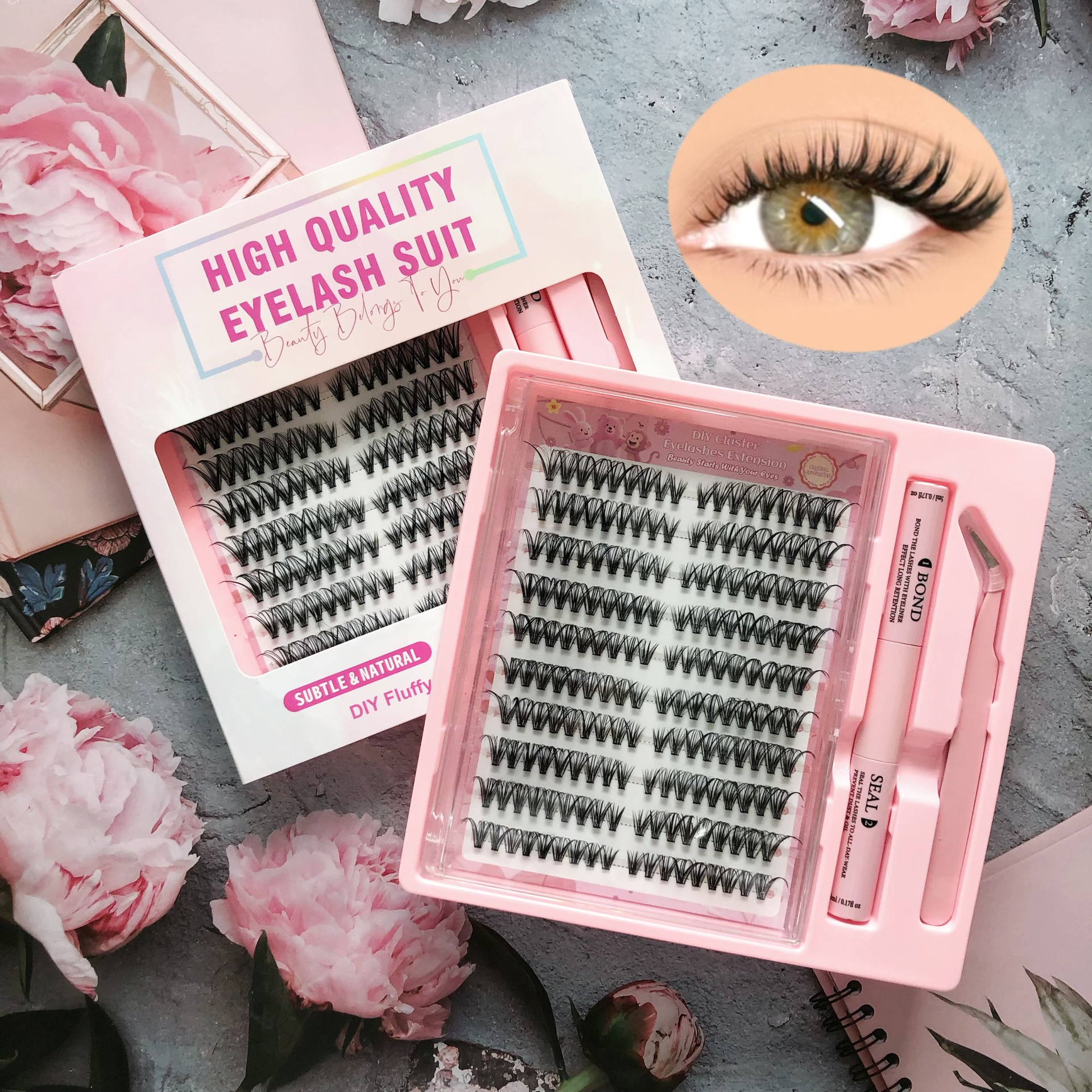 Transfronterizas pestañas falsas 30 - 100D comercio exterior caja de pestañas gruesas con pinzas de pegamento conjunto de pestañas falsas