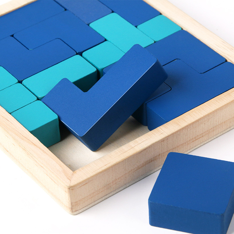 Niños de madera puzzle creativo desafío de pensamiento entrenamiento lógico pieza de pieza de bloques juegos de mesa juguetes al por mayor