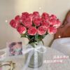 Simulation flower bouquet living room dining table decorative lychee flower silk flower light luxury plasma imitation dried flower roses