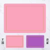 Two-color rounded square dark pink + purple