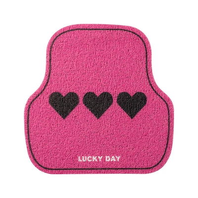 for girls, cute car mats, Universal Foot Pad - rose-red-heart-shaped-silk-loop-floor-mat-1