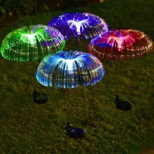 Cross-Border Solar Jellyfish Lamp Outdoor Fiber Optic Colorful Color-Changing Shape Courtyard Lawn Landscape Atmosphere Led Light String