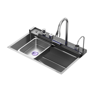 5.0 Extra Thick Whale Rain Waterfall Sink 304 Stainless Steel Large Single Sink Kitchen Household Sink