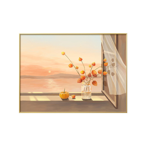 北欧轻奢餐厅装饰画花卉ins艺术饭厅餐边柜壁画入户现代简约挂画