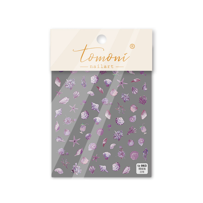 Tomoni japonés pegatinas de uñas en relieve pegatinas de uñas Klein olas del Océano Azul uno por uno en tres dimensiones