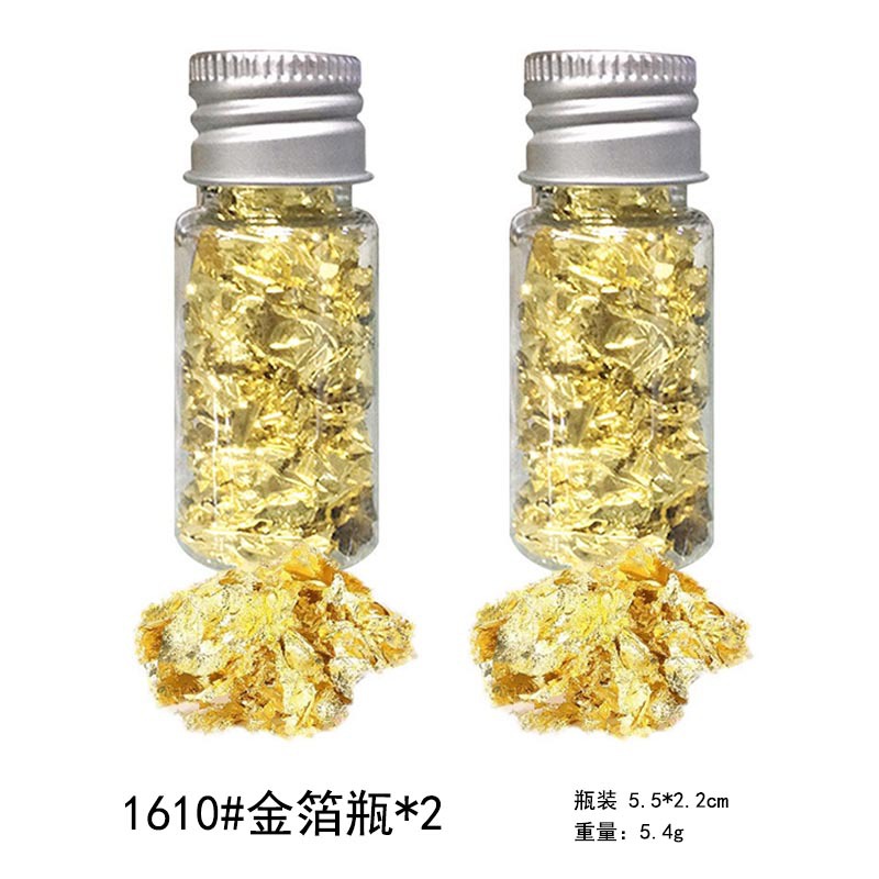 Joyería de uñas lámina de oro accesorios de material de decoración de uñas hechas a mano papel de lámina de oro oro plata piezas de lámina de estaño oro rosa