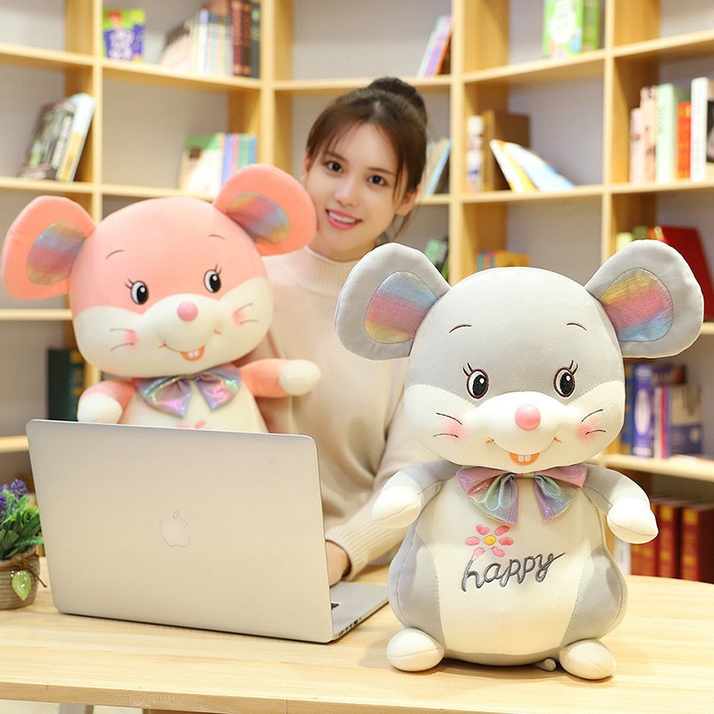 Cute juguete de peluche ratón muñeca zodiacal almohada ratón bebé muñeca muñeca para niños par